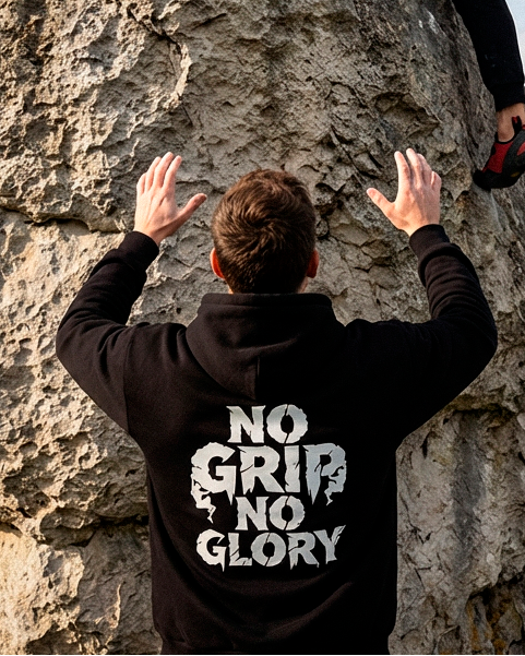 No Grip, No Glory. Boulder Hoodie